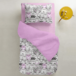 Teenage bedding set CATS ROSE / peas on pink / - image-1